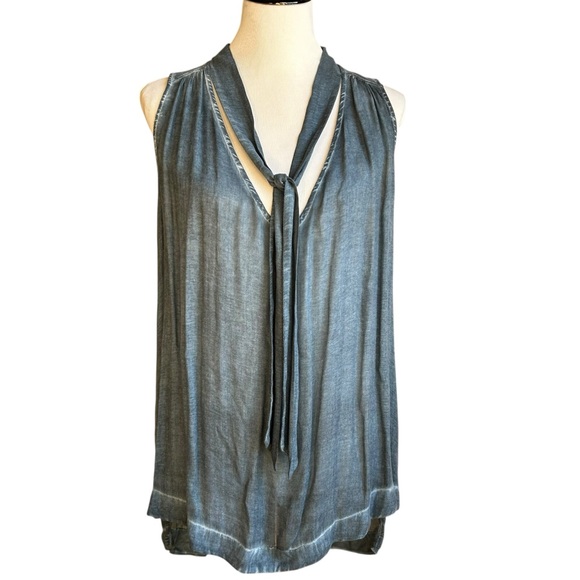 Free People tie neck tank hi low cut sz L - Picture 4 of 9